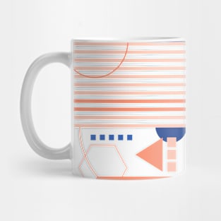 Geometric pattern coral blue cute Mug